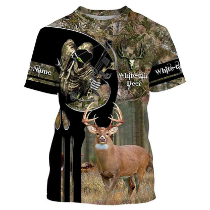 Bow Hunting Whitetails Deer Customize Name 3D Shirts