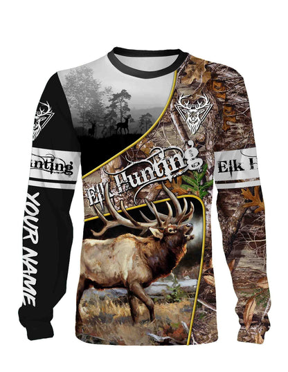 Elk Hunting Customize Name 3D Shirts