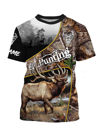 Elk Hunting Customize Name 3D Shirts