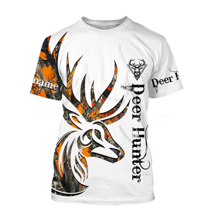 Deer Hunting Orange Customize Name 3D Shirts