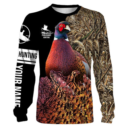 Pheasant Hunting Camo Customize Name 3D Shirts