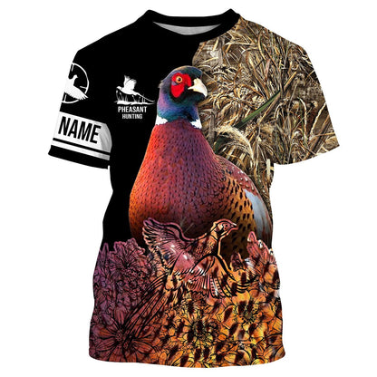 Pheasant Hunting Camo Customize Name 3D Shirts