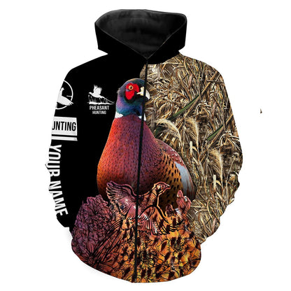 Pheasant Hunting Camo Customize Name 3D Shirts