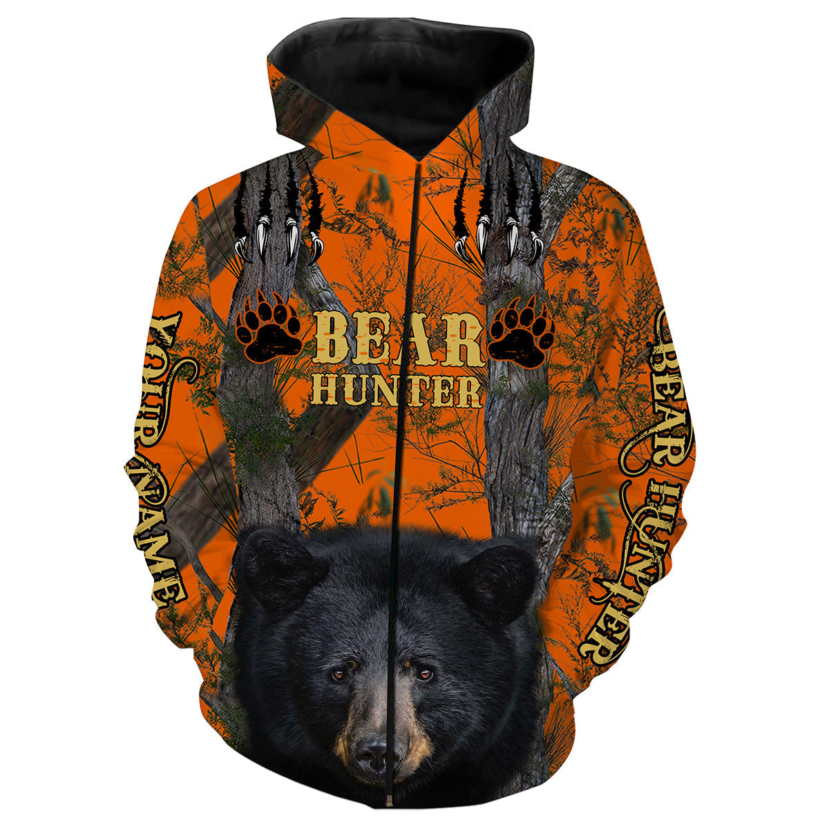 Black Bear Hunting Customize Name 3D Shirts