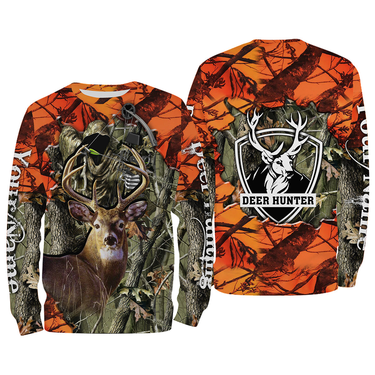 Deer Hunting big game camo Grim Reaper Custom Name 3D All over print shirts Gift For Hunter