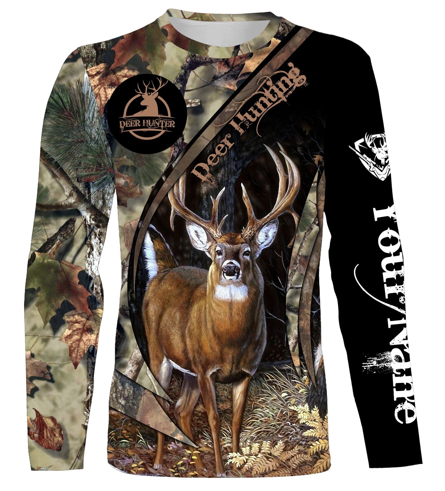 Beautiful White-tailed Deer Hunting Customize Name 3D Shirts