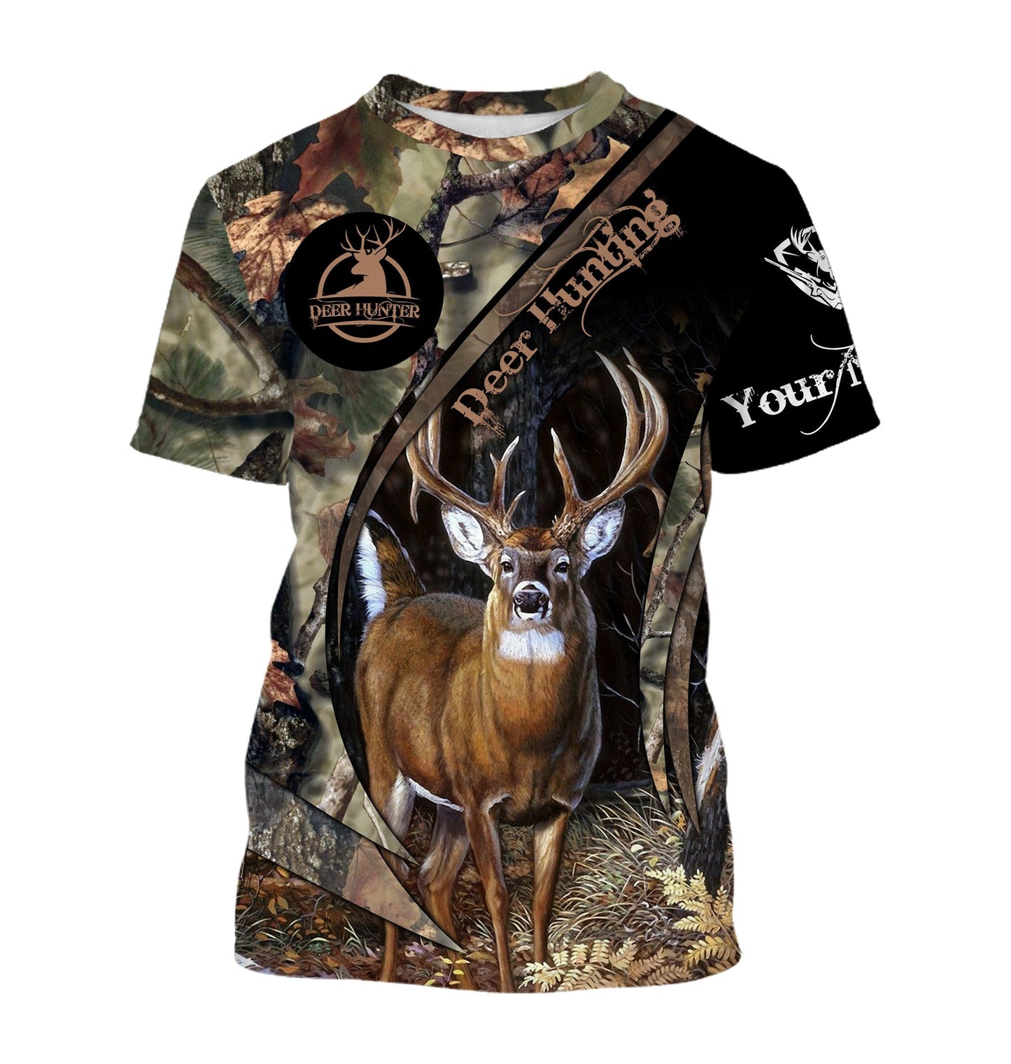 Beautiful White-tailed Deer Hunting Customize Name 3D Shirts