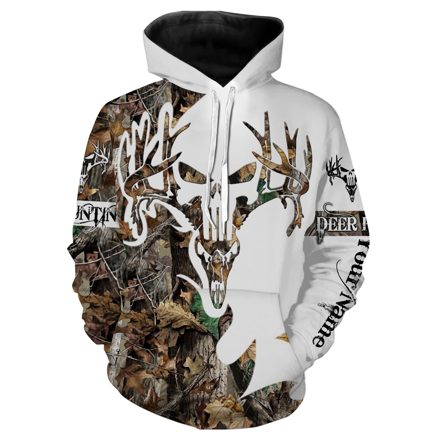 Deer Skull Grim Reaper Hunting Customize Name 3D Shirts