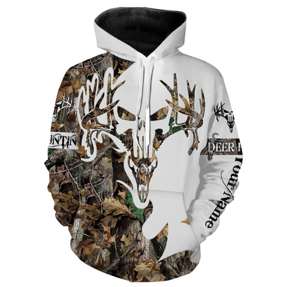 Deer Skull Grim Reaper Hunting Customize Name 3D Shirts