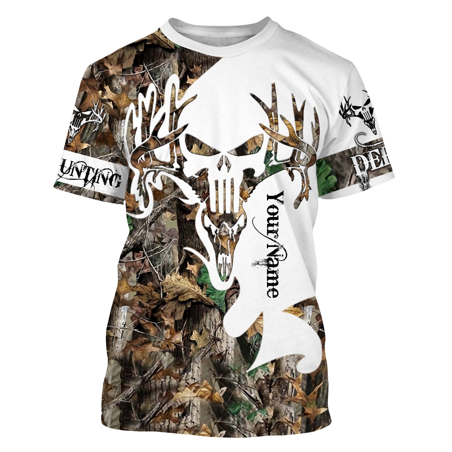 Deer Skull Grim Reaper Hunting Customize Name 3D Shirts