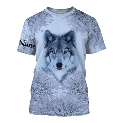 Winter Wolf Hunting Customize Name 3D Shirts