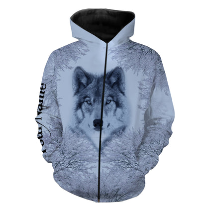 Winter Wolf Hunting Customize Name 3D Shirts