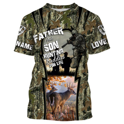 Father And Son Hunting Customize Name 3D Shirts