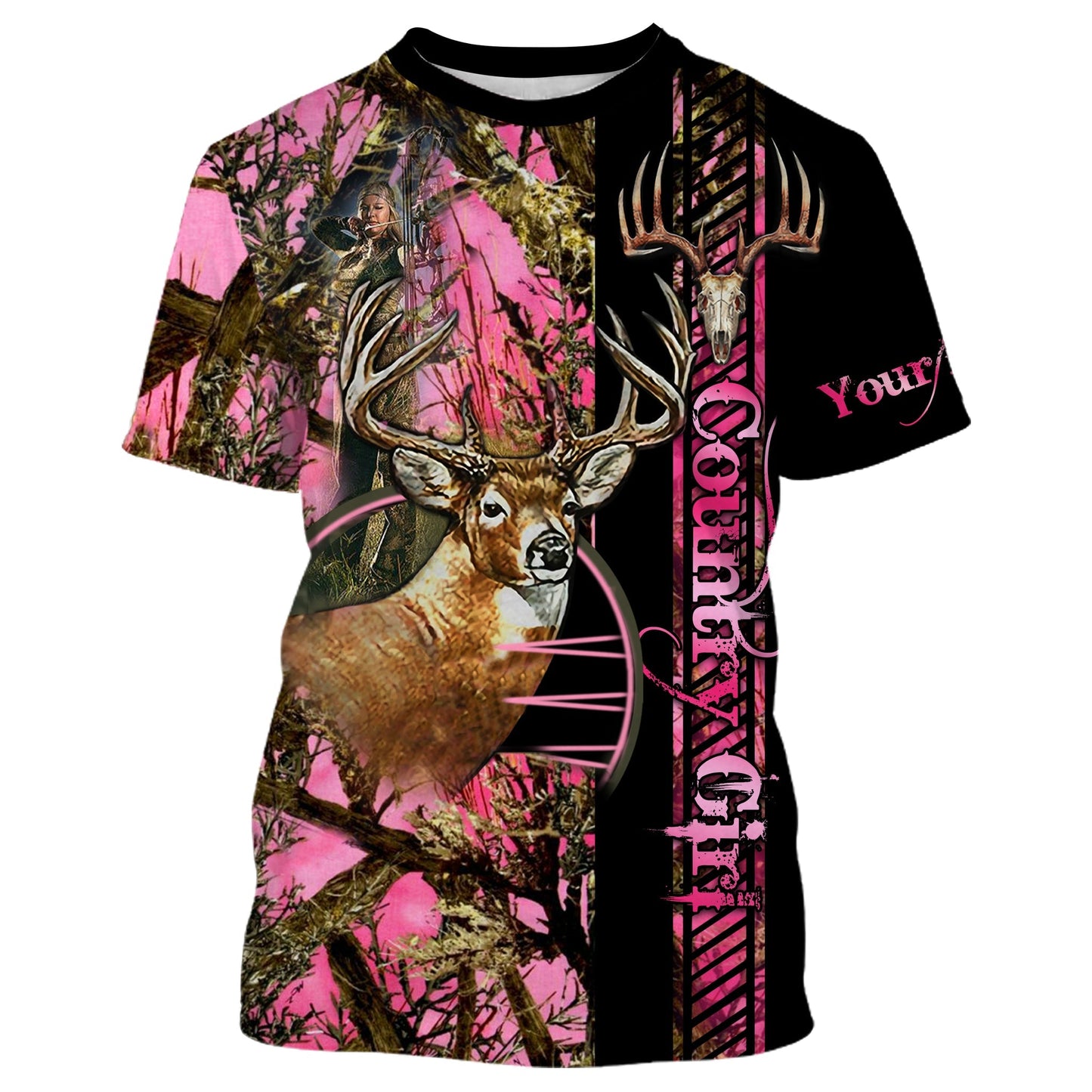 Country Girl Deer Hunting Customize Name 3D Shirts