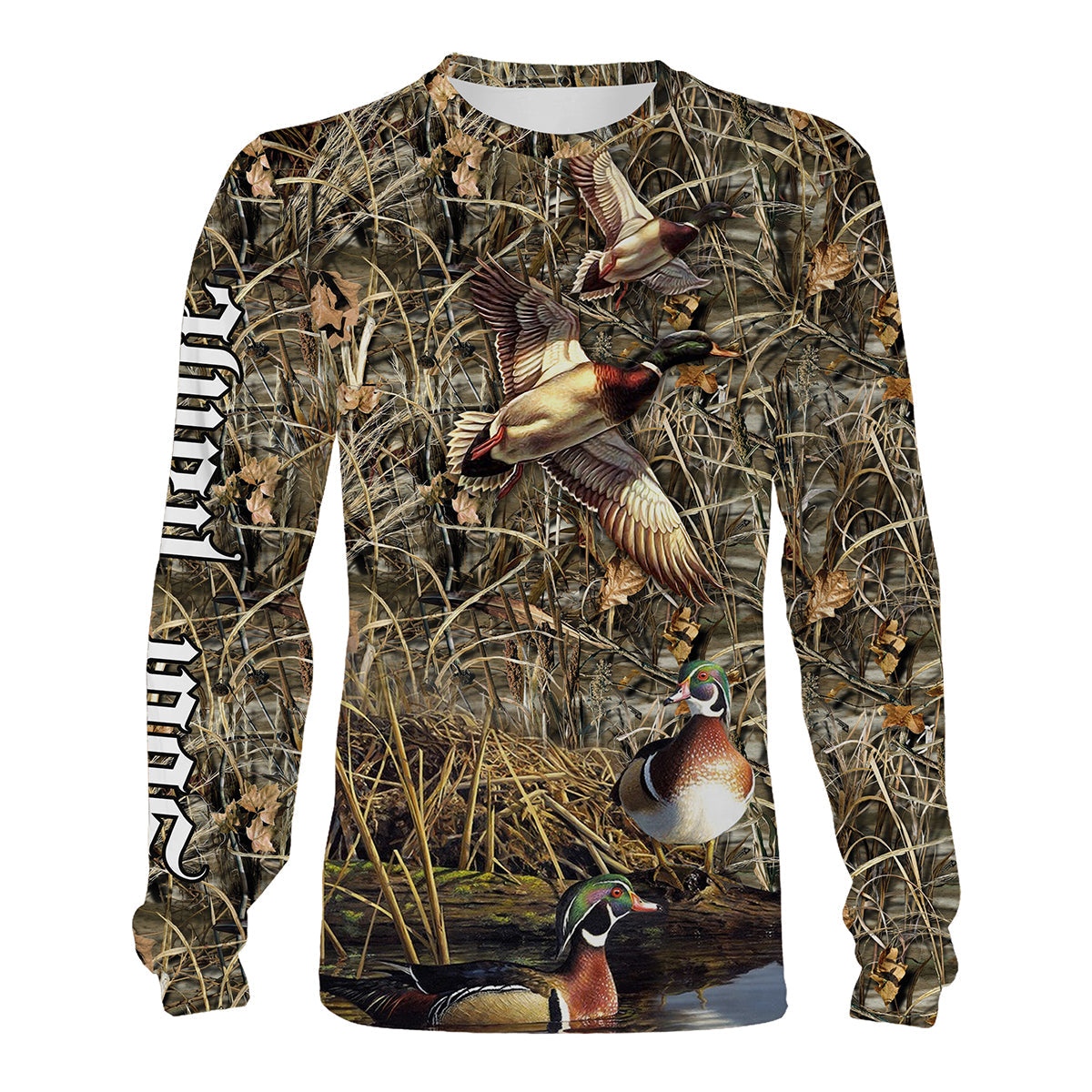 Duck Hunting Waterfowl Camo Customize Name 3D Shirts