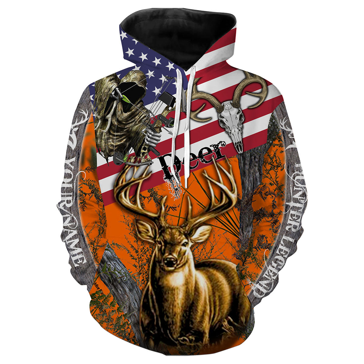 Max Corner Deer Hunting American Flag Custom name All over print shirts Gift For Hunter