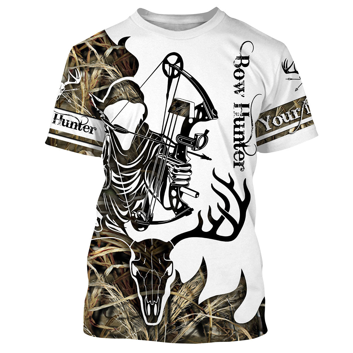 Bow Hunting Deer Skull Customize Name 3D Shirts