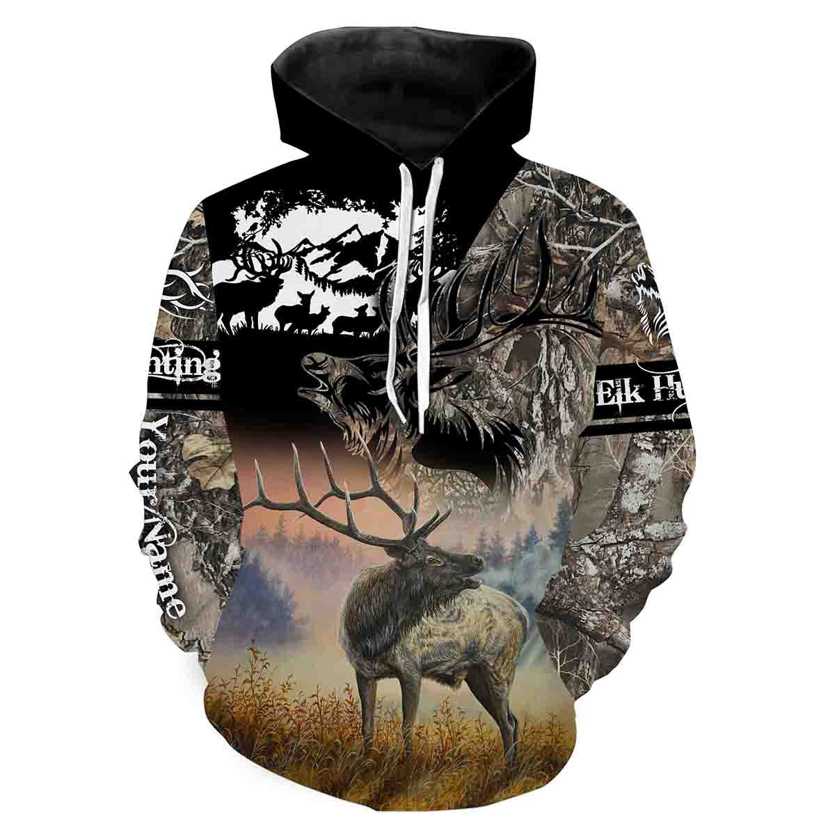 Elk Hunting Customize Name 3D Shirts