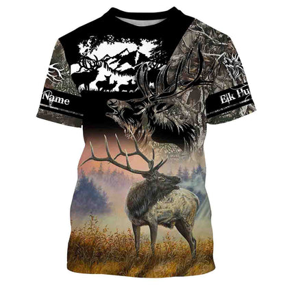 Elk Hunting Customize Name 3D Shirts