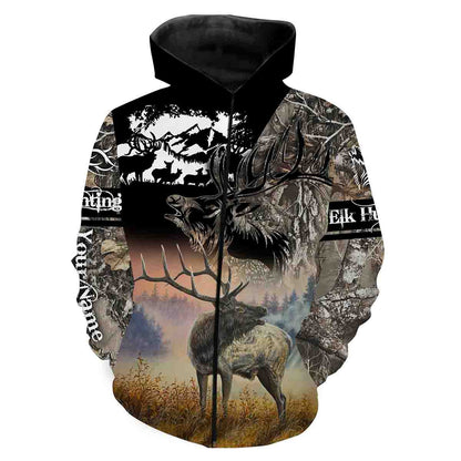 Elk Hunting Customize Name 3D Shirts