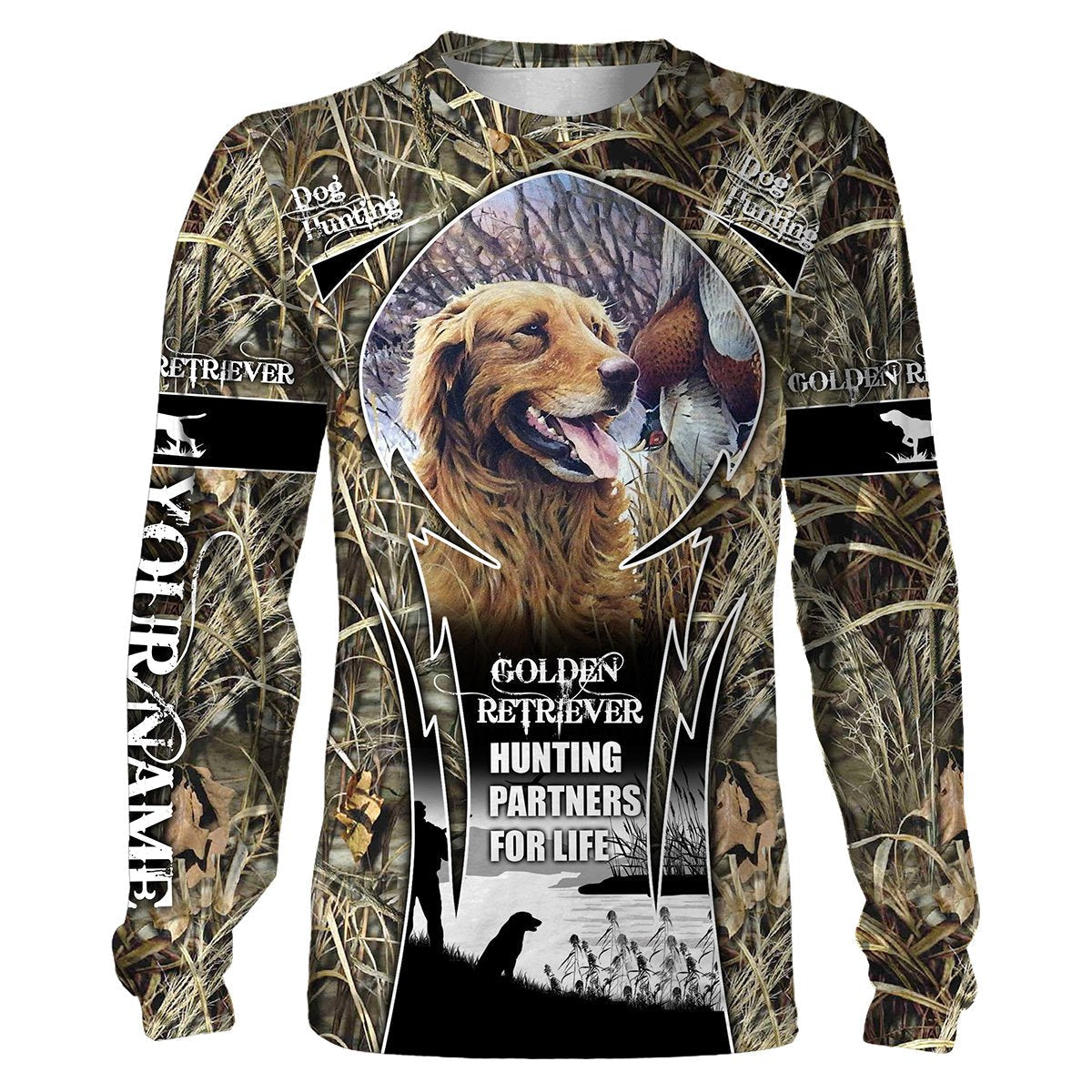 Golden Retriever Hunting Customize Name 3D Shirts