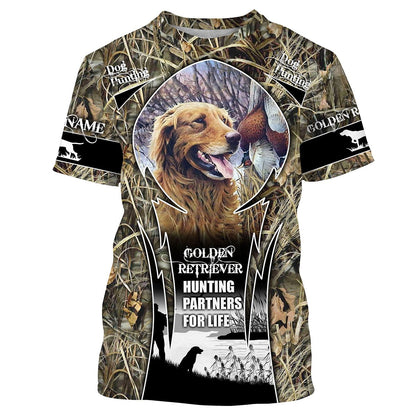 Golden Retriever Hunting Customize Name 3D Shirts