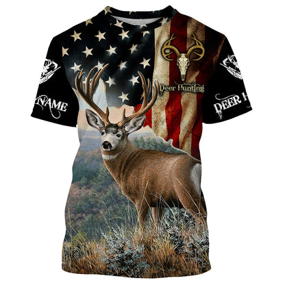 Mule Deer Hunting Customize Name 3D Shirts