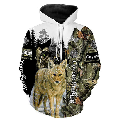 Coyote Hunting Customize Name 3D Shirts