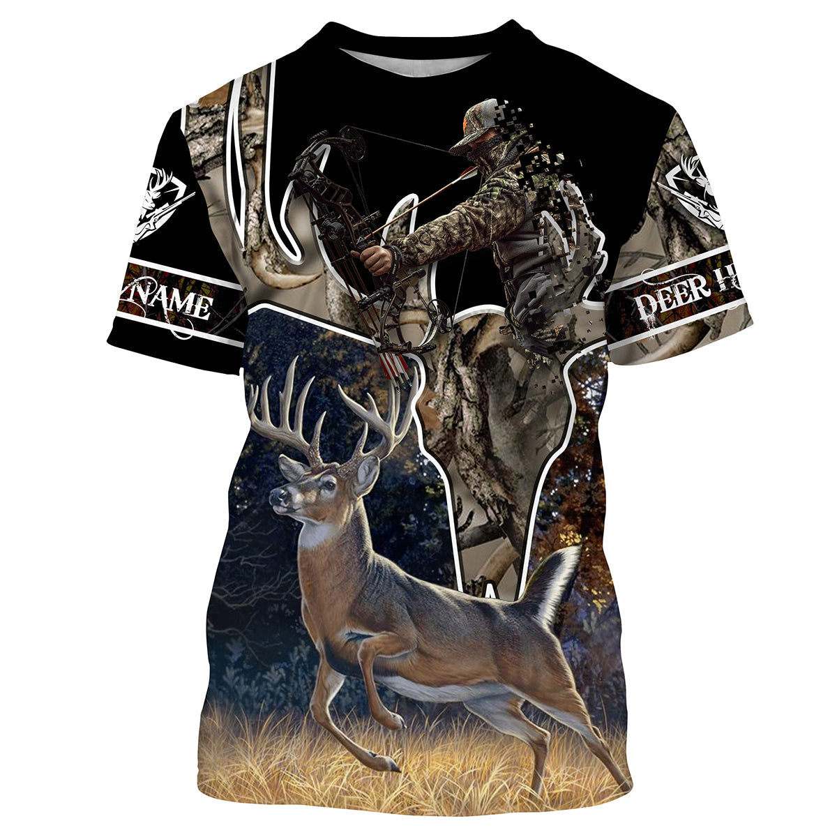 Deer hunting Camo Custom name All over print shirts Gift For Hunter