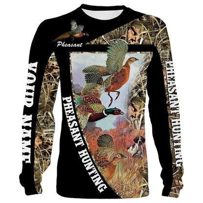 Pheasant Hunting Customize Name 3D Shirts