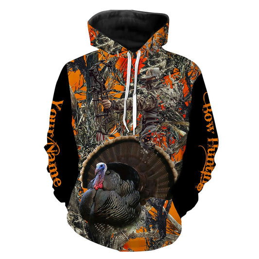 Turkey Hunting Orange  Customize Name 3D Shirts