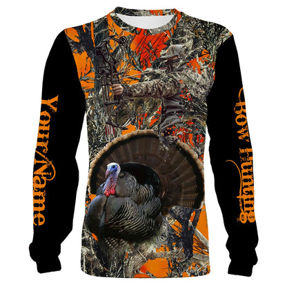 Turkey Hunting Orange  Customize Name 3D Shirts