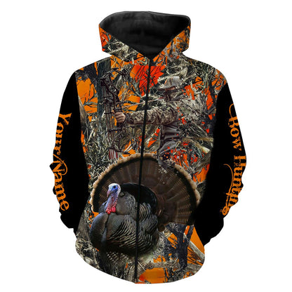 Turkey Hunting Orange  Customize Name 3D Shirts