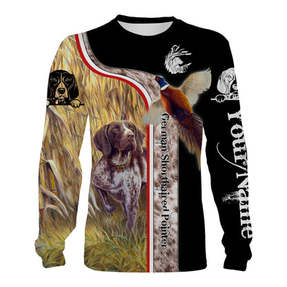 Pheasant Hunting Dog German Shorthaired Customize Name 3D Shirts