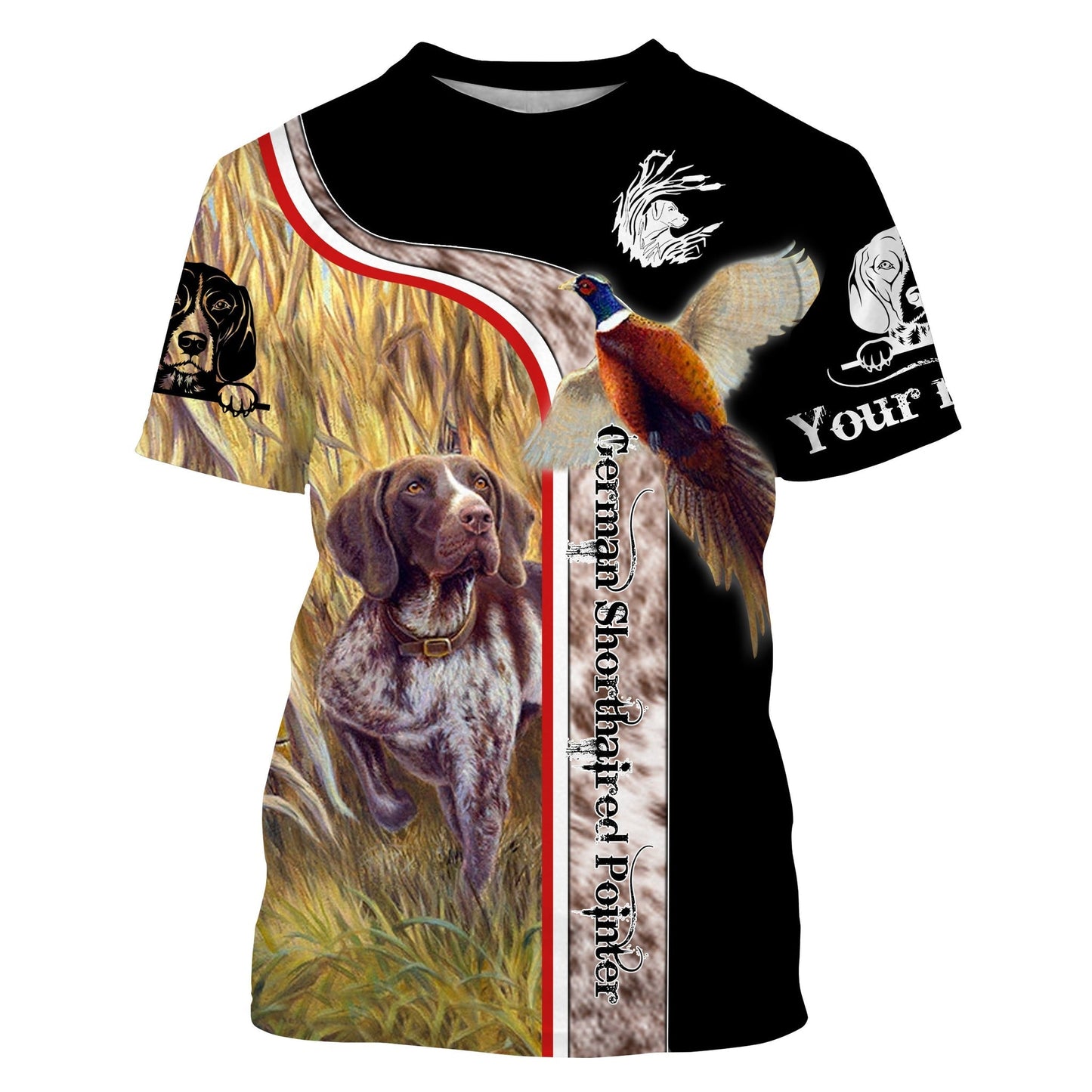 Pheasant Hunting Dog German Shorthaired Customize Name 3D Shirts