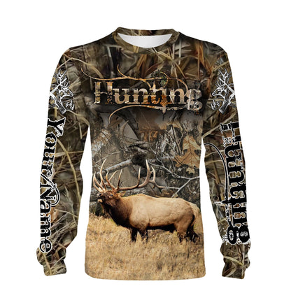 Elk Hunting Customize Name 3D Shirts