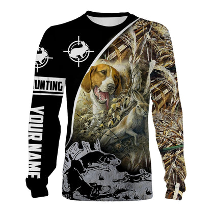 Rabbit Hunting With Beagle Customize Name 3D Shirts