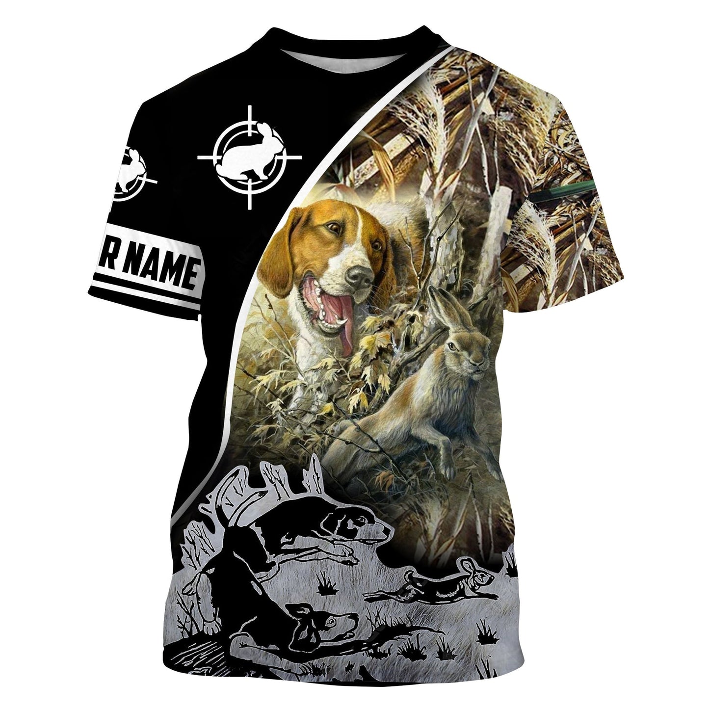 Rabbit Hunting With Beagle Customize Name 3D Shirts