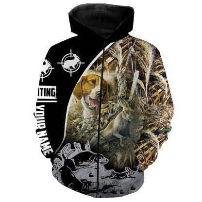 Rabbit Hunting With Beagle Customize Name 3D Shirts