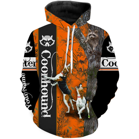 Raccoon Hunting Coonhound Customize Name 3D Shirts