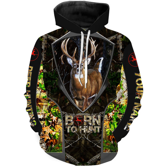 Max Corner Born to Hunt Whitetail Deer Hunting Camo Custom Name 3D All over Print Shirts Gift For Hunter