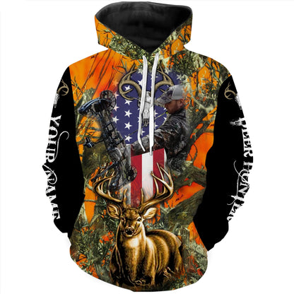 Deer Hunting Orange Camo Customize Name 3D Shirts