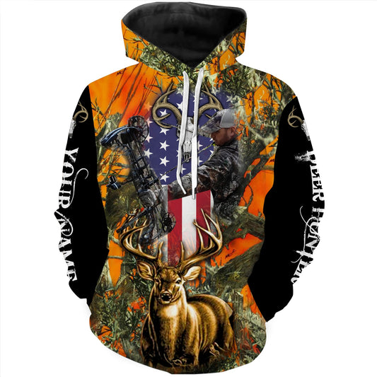 Deer Hunting Orange Camo Customize Name 3D Shirts