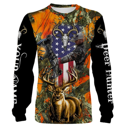 Deer Hunting Orange Camo Customize Name 3D Shirts