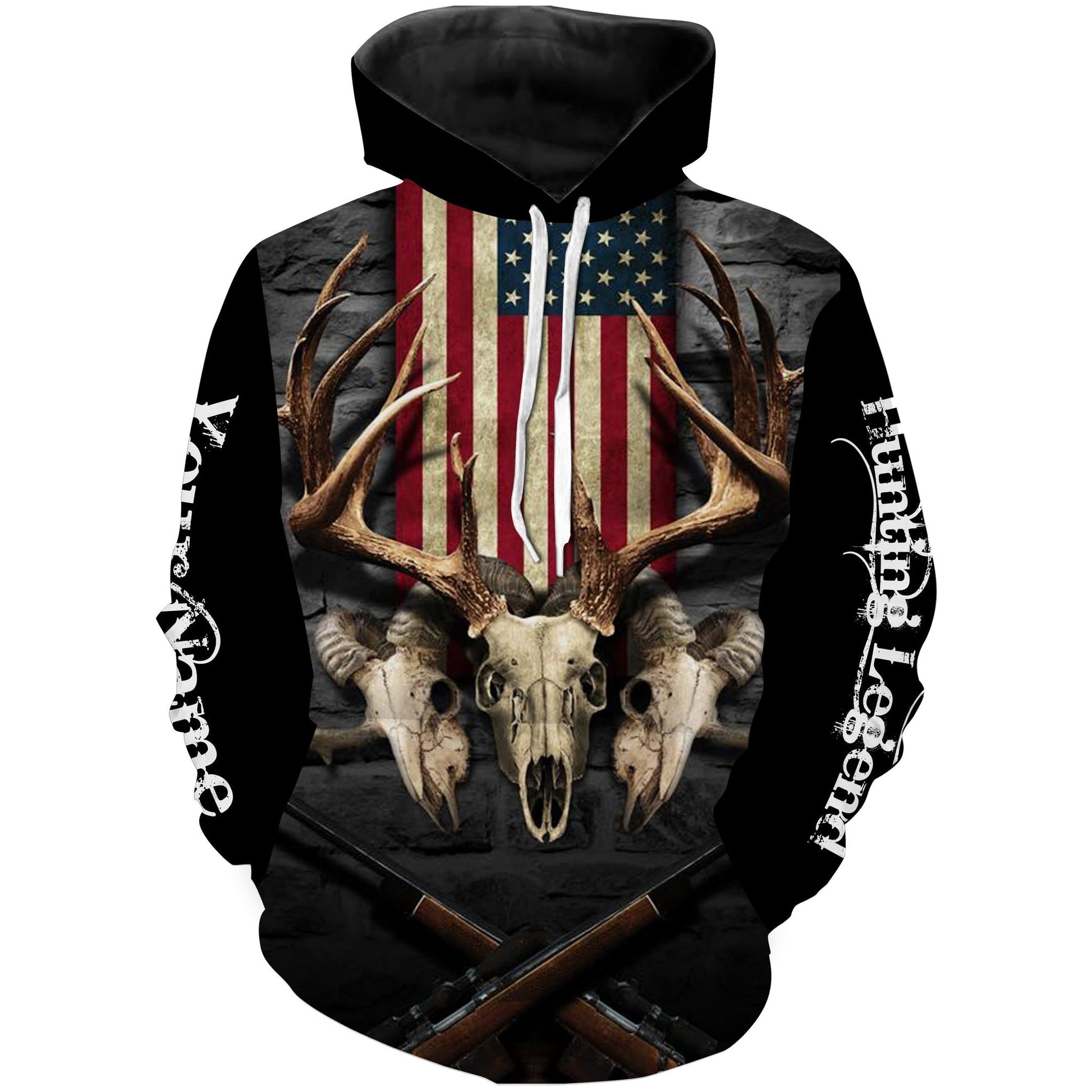 Hunting Legend American Flag Customize Name 3D Shirts