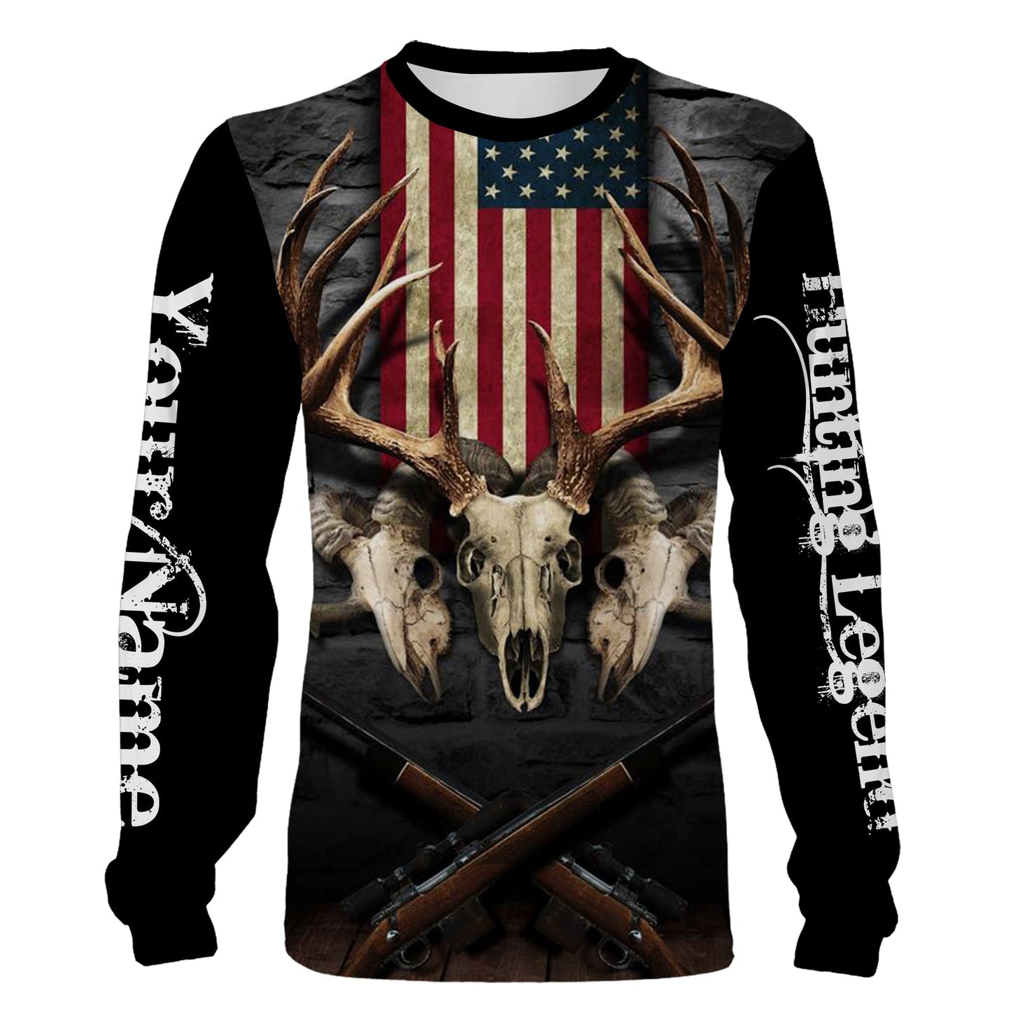 Hunting Legend American Flag Customize Name 3D Shirts