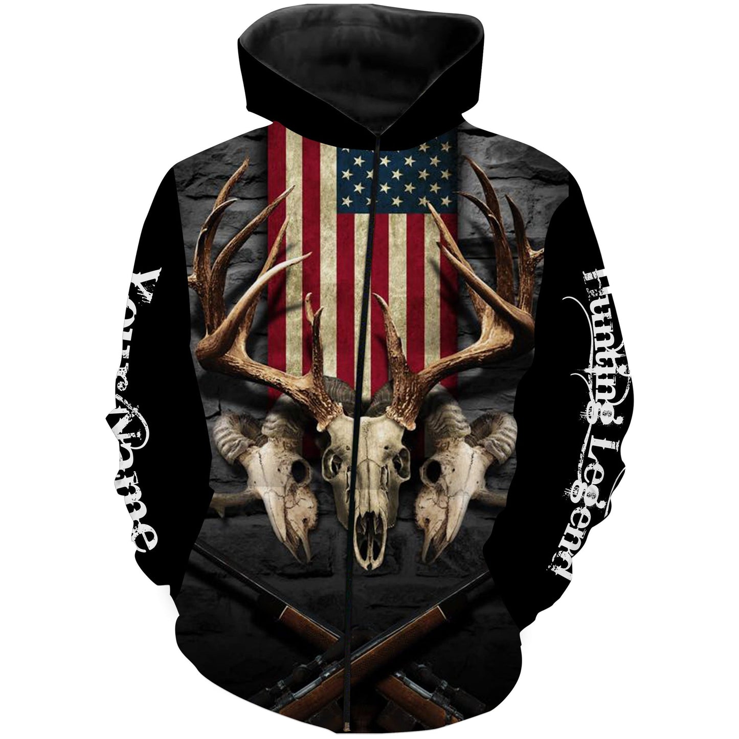 Hunting Legend American Flag Customize Name 3D Shirts