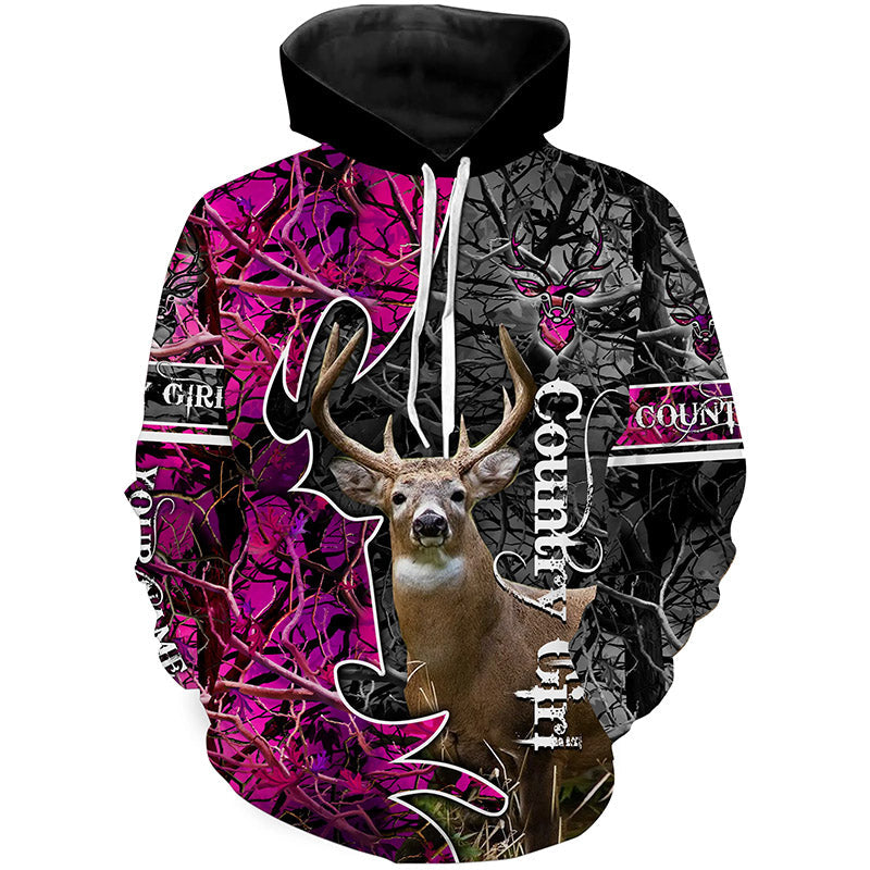 Max Corner Country Girl Deer hunting Custom Name 3D All over print Shirt Gift For Hunter