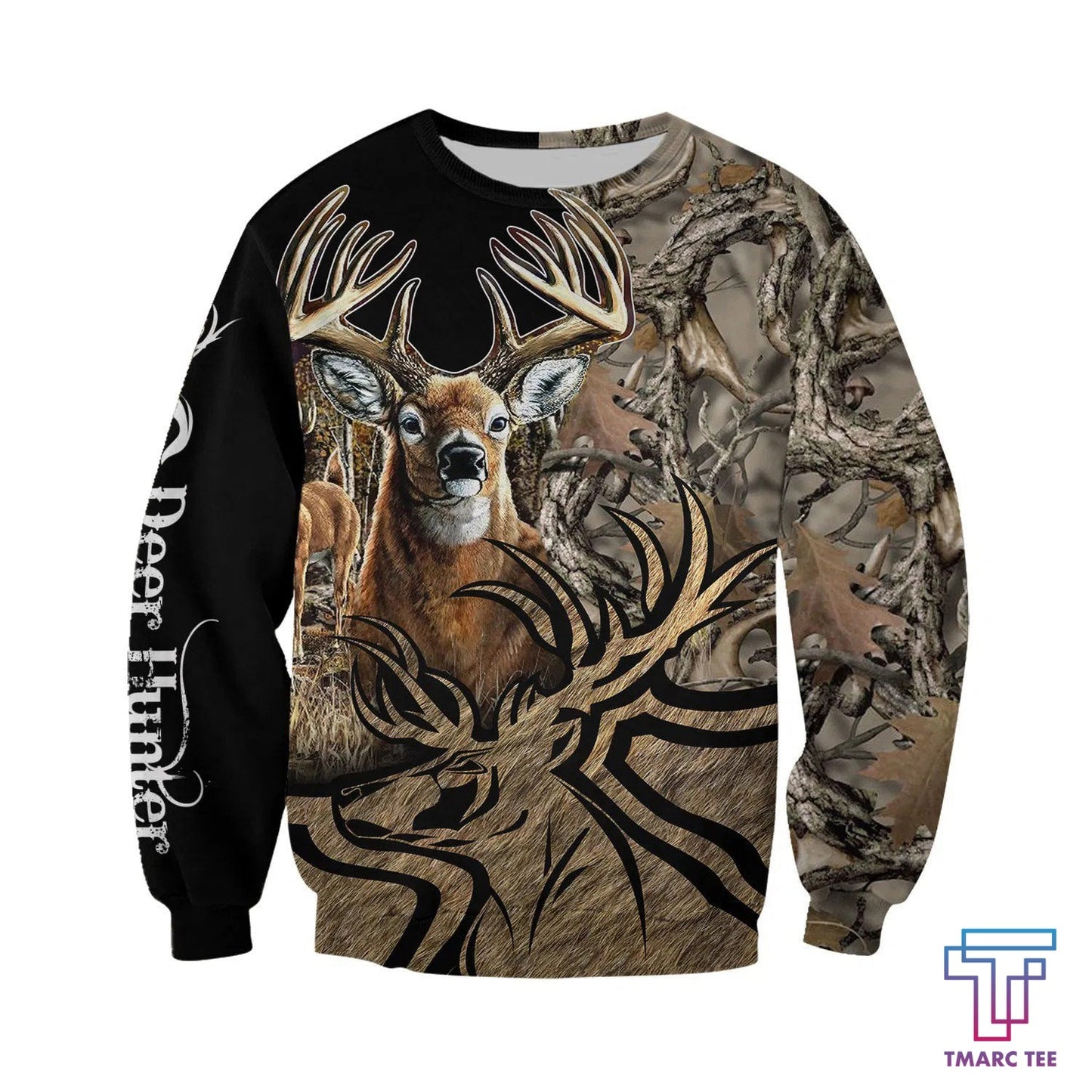 Deer Hunting Camo Caribou 3D Over Printed Hoodie