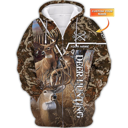 Custom Name Hunting Deer Shirt 3D All Over Printed Clothes